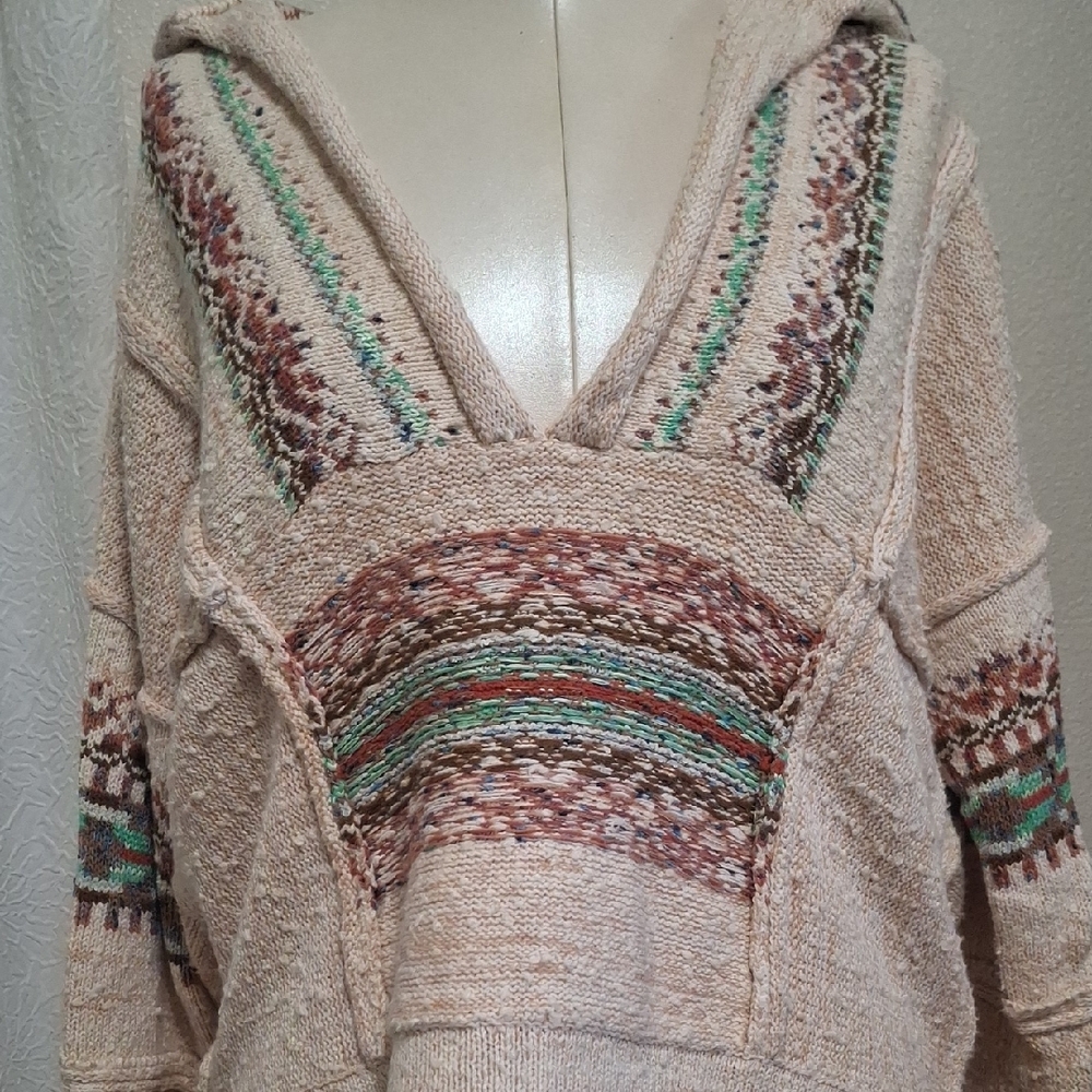 Pilcro Urban Outfitters Boho Multicolor V-neck Sweater Sz Sm - Picture 6 of 12